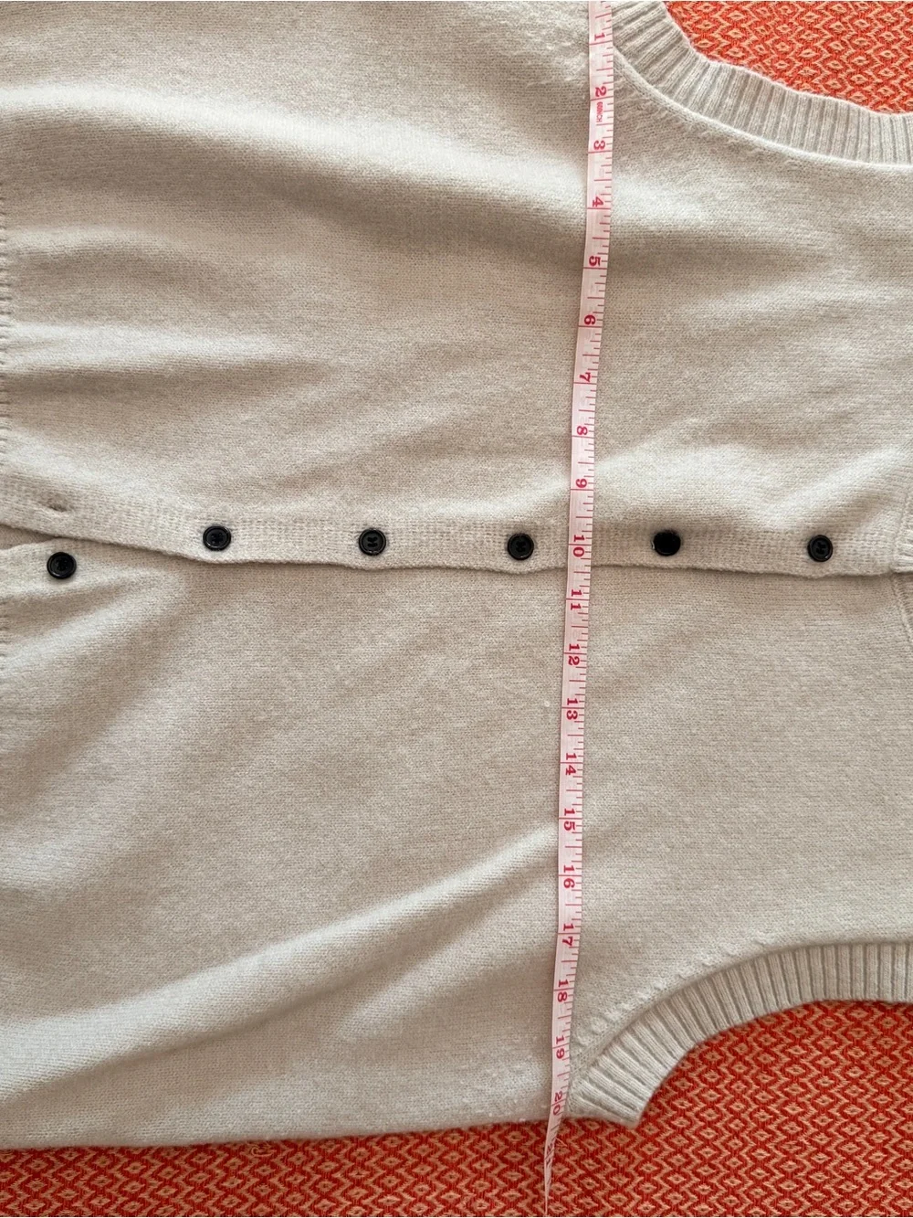 Cream Sleeveless Button Front Knit Vest